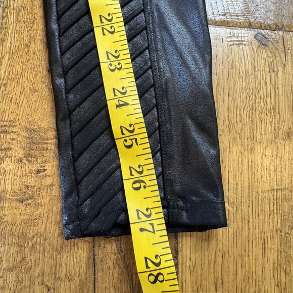 SPANX Faux Leather Moto Leggings Black Womens Size M Medium - Picture 5 of 6